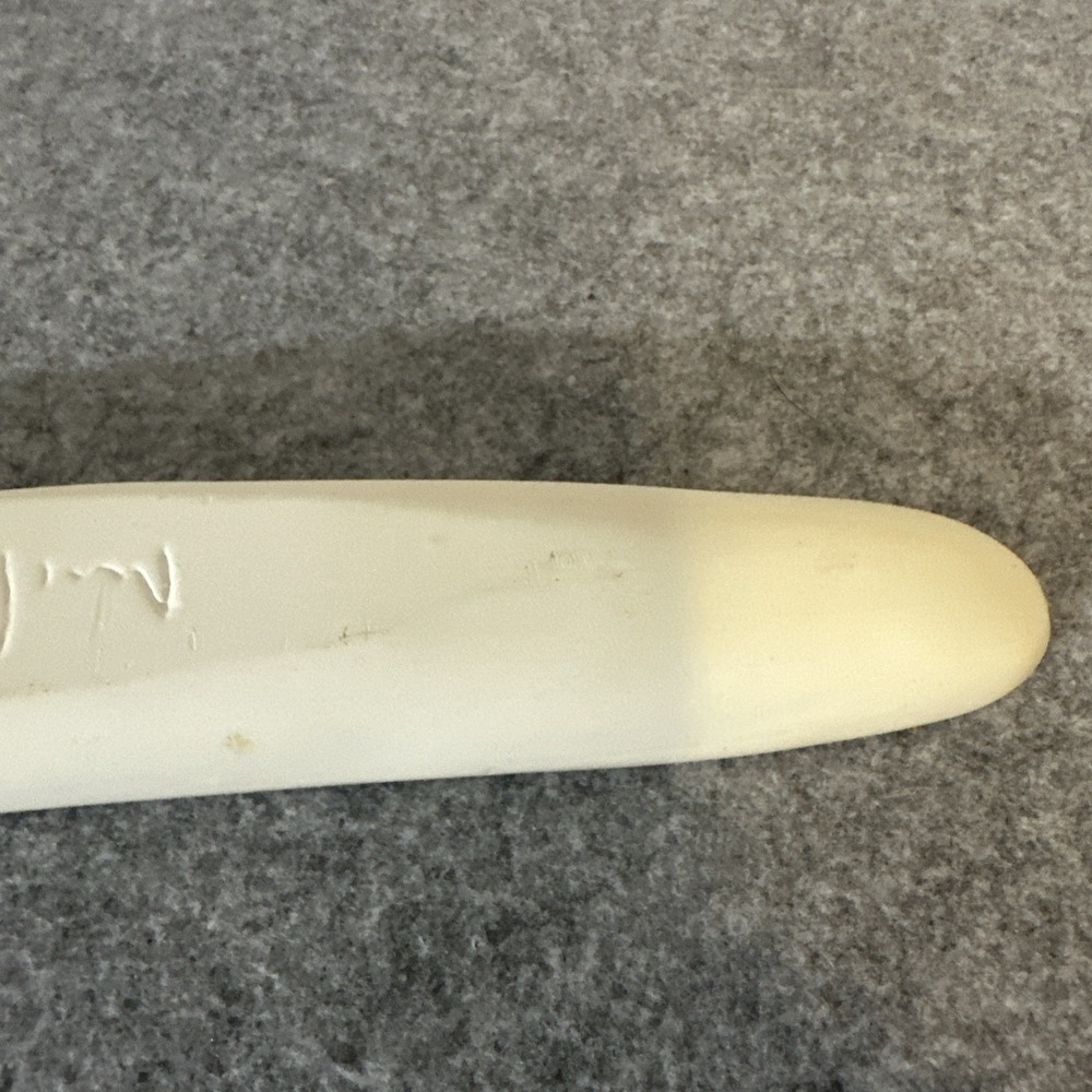 Carnevale McCarty of Memphis Signed White Pottery 16" Olive Boat Dish MCM - Picture 7 of 9